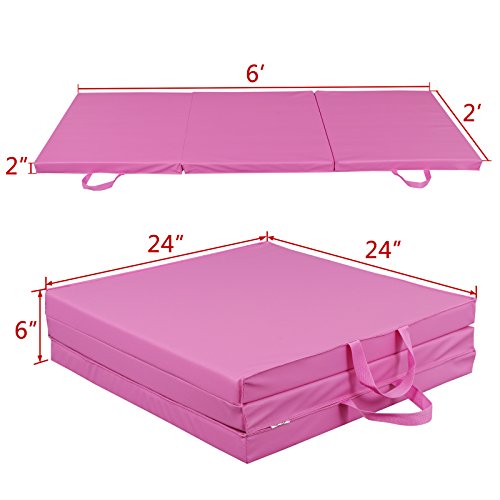 image for ZENY Tri-Fold 6'x2'x2'' Folding Exercise Gymnastics Gym Aerobics Mats 