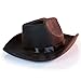 Brown Western Sheriff Cowboy Costume Hat - One Size Fits Most with Premium Fit Elastic Band