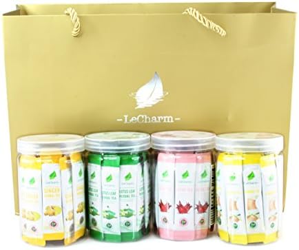 120-count LeCharm Ready Brew Single Serve Herbal Tea Extract Crystals Sachets Variety Pack Sampler Gift Set - Fine Tea in 3 Seconds - 120 Packets (4 boxes of 30 packets each)
