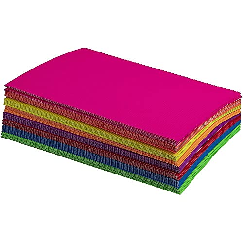64 Pack Colored Corrugated Cardboard Sheets for Crafts, Art Projects