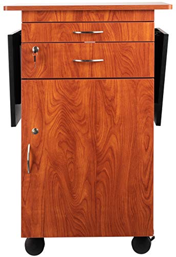 Oklahoma Sound MMC Multi Media Cart, 19" Length x 25" Width x 38" Height, Wild Cherry/Black