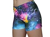 Multi-Colored Galaxy Spandex Shorts in 3 Lengths