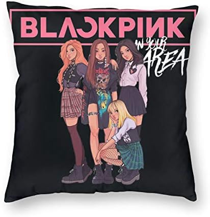 GreatFBackashion Blackpink Blackpink Pillow Cases Double Sided Printing Bolster Square Pillow Cases 20X20Inch Hidden Zipper 100% Polyester