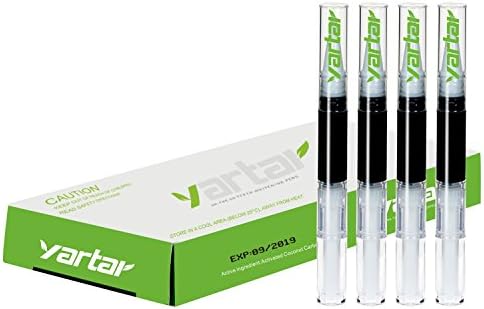 Teeth Whitening Pen Pack of 4 Yartar Activated Charcoal Teeth Whitening Kit 2.5mlx4