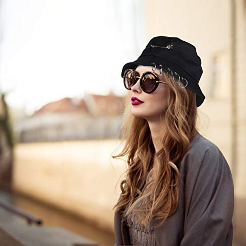 SOIMISS Fischerhut für Damen, Anglerhut mit breiter Krempe, faltbar, mit wendbarem Strand – Bild 7