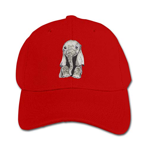 Children Girls Boys Baby Elephant Flat Bill Pure Baseball Cap Outdoor Sports Red