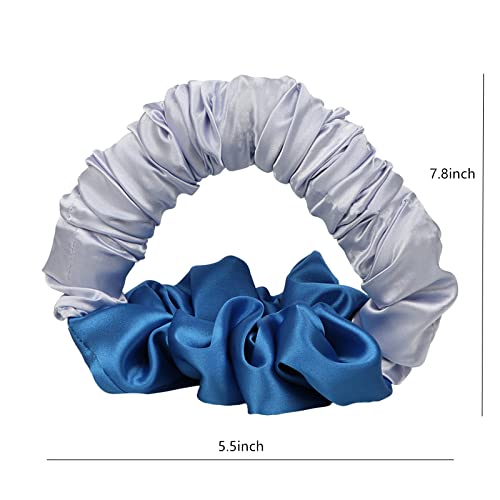 New Heat Free Curl Hair Band, Lazy Curling Ring Heat Free Sleep Soft Elastic Hair Band, Overnight Use DIY Ponytail Styling Tool for Women\'s Long Hair. (blue)