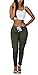 Coutgo Womens Casual stretch drawstring skinny pants cargo jogger pants