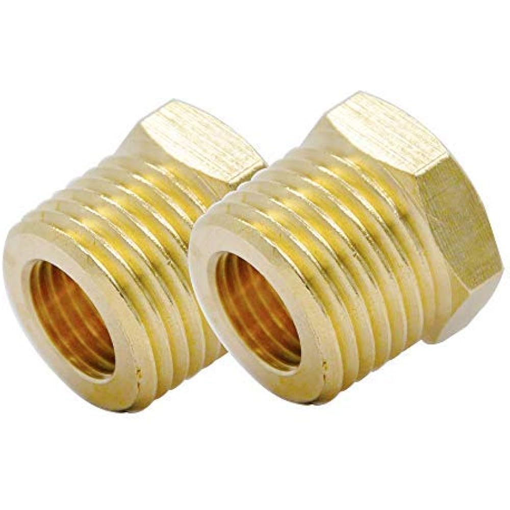 Brass Threaded Pipe Fitting 1/2 Inch NPT Male X 1/4 Female Hex Bushing