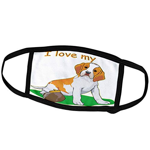 3dRose Face Mask Large, Cute and Cuddly Canine I Love My Beagle