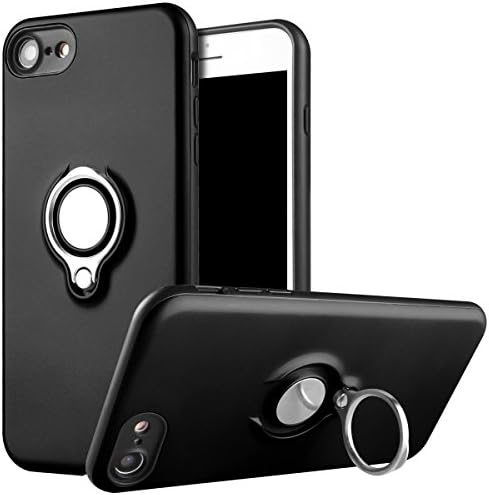 iPhone 6 Plus Case, iPhone 6S Plus Case, MOMOTECH Dual Layes Anti-Scratch iPhone 6 Plus Case Kickstand with Ring Holder Hybrid Drop Protection Case for iPhone 6 Plus / iPhone 6S plus 5.5" - Black