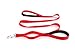 Sofi's Double Handled Nylon Dog Leash - Neoprene Padded Handle for Your Comfort. Works Well with Collars and Harnesses - Dual Handles Provide Better Control of Dog (Large, Red)