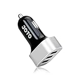 [ USB Car Charger ] JOTO 6.6A/33W 3 Ports USB Car Charger with Smart IC Intelligent High Speed Charging [Metal Series] - Portable Fast Vehicle Charger compatible to Apple and Android devices (iPhone, iPad, Apple Watch, Samsung Galaxy, Galaxy S6, HTC M9, Nexus, Motorola, Nokia, Sony, MP3, GPS, Bluetooth Speaker and More) Mobile Smartphones and Tablets UNIVERSAL Portable Rapid Travel Charger, 3 USB Quick Car Charger Adapter [Silver / Black]