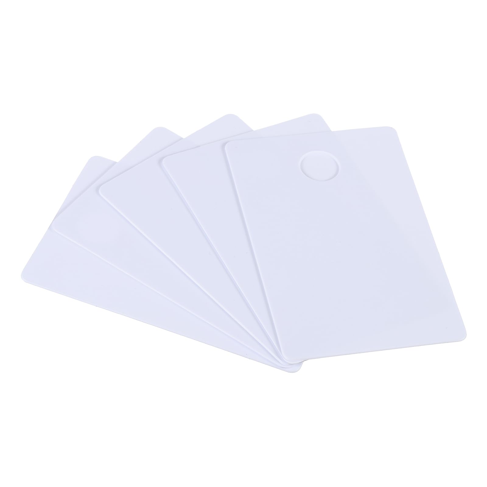 PATIKIL 2.13 x 3.39" PVC Blank Cards with Slot Punch on Short Side, 10 Pcs Punch Card Blank Credit Cards Plastic Photo ID Card for Business Office, White