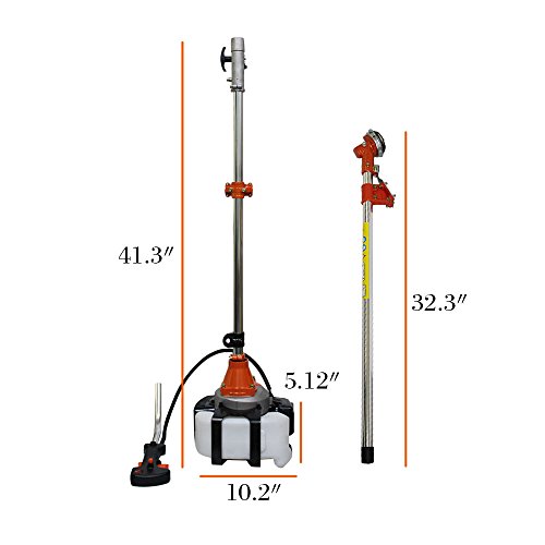 PROMOTOR 4 in 1 Multi Tool Grass Trimmer, 52cc Gasoline Handheld Grass Shears Hedge Trimmer Attachment Edger Attachment and Brush Cutter Blade with Bonus Harness