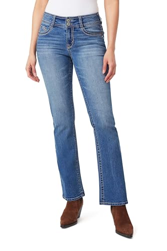 WallFlower Women's Luscious Curvy Bootcut Mid-Rise Insta Stretch Juniors Jeans…