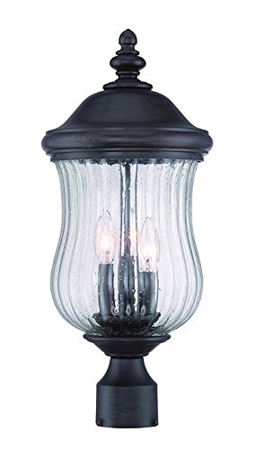 Acclaim 39717BC Bellagio Collection 3-Light Outdoor Light Fixture Post Lantern, Black Coral