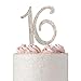 16 Cake Topper - Premium Rose Gold Metal - Sweet 16 Birthday Party Sparkly Rhinestone Decoration Makes a Great Centerpiece - Now Protected in a Box
