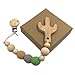 Amyster Baby Pacifier Clip Wooden Cactus Teether Eco-friendly Teething Crochet Beads Chew Nipple Folder Shaped Rattle Christmas Gift (Cactus)