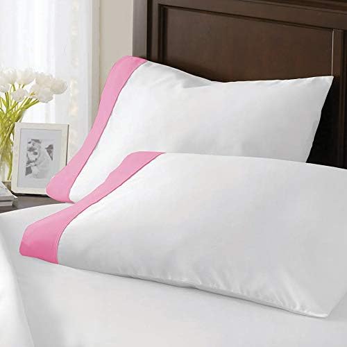 Milano Home Cotton 200 TC Pillow Case, Standard, Light Pink, 2 Pieces