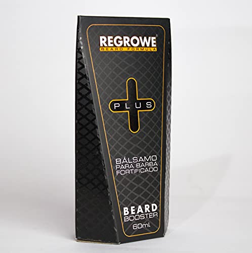 Regrowe - Bálsamo de Crecimiento de Barba Fortificado Regrowe Plus 5% - Adicionado con Queratina, Aloe Vera, Vitamina E, Complejo de aminoácidos minerales, Alantoína - Crece barba y bigote, nutre, hidrata, sin irrtación o resequedad