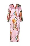 Zarachilable Women 's Long Kimono Robe Floral Bridesmaid Robe,Bridal Robe