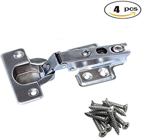 Concealed Hinge - 2 pairs/4 Pcs Stainless Steel Face Frame Mounting Furniture Hinges Soft Slow Self Closing Kitchen Cabinet Door Hinges