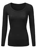 JJ Perfection Women's Long Sleeve Scoop Neck Top T-Shirt