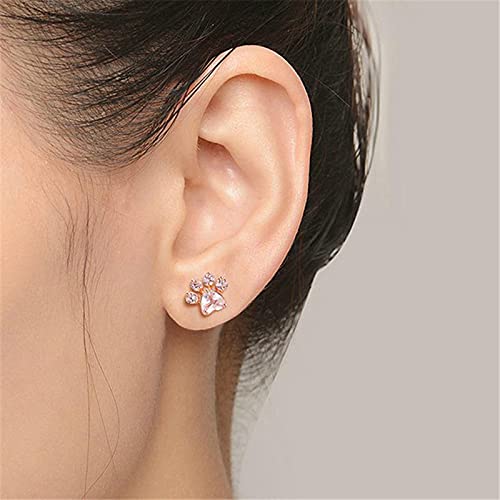 Diamant Ohrstecker für Frauen, Vintage Minimalist Intarsien Diamant Metall Flash Damen Ohrring Schmuck Geschenk (Pink)