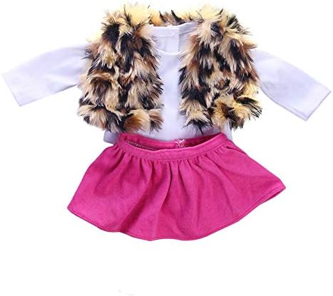 Jieson Doll Clothes Winter Jacket+Skirt Set for 18 Inch American Doll Gift to Baby