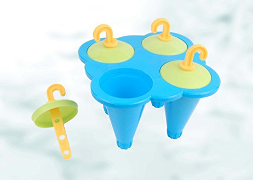 Krishna Handmade INDIAN KULFI Maker Mould - 1 No/100% Food Grade Quality Material/4 Cavity Candy Stick Kulfi Maker Popsicle Set/Kulfi Maker Candy Stick/Gift Product/Colour : BLUE/[Krish-Misc-PL15]