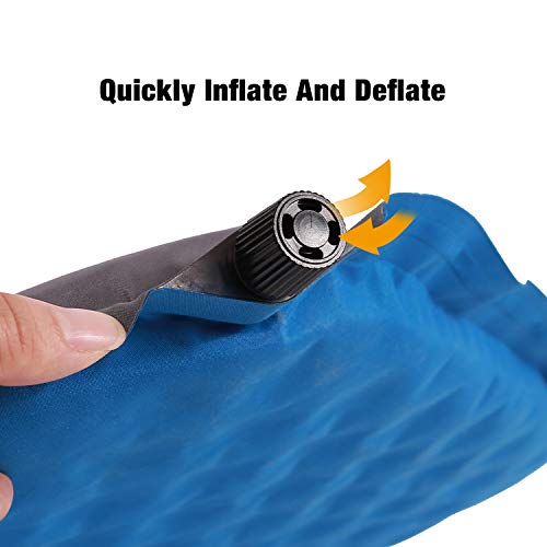 REDCAMP Self Inflatable Seat Cushion for Camping Stadium, Compact Lightweight Self Inflating Bleacher Cushion with Storage Bag, Well Insulated