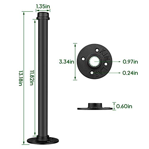 Acrux7 4Pack 12 Inch Wall Mount Clothing Rack Industrial Pipe Clothes