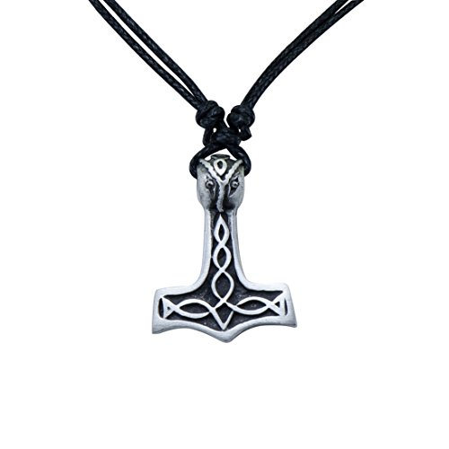 Thors Hammer Mjolnir Viking God Urnes Mythical Amulet Biker Silver