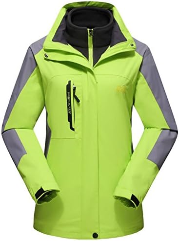 M&amp;C Women 3 in 1 two-piece jacket Plus velvet thickening Large size Jacket , green , xxxl