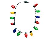 LED Light Up Flashing Bulb Christmas Holiday Necklace – Light Up Necklace Holiday Party Favors by Big Mo’s Toys