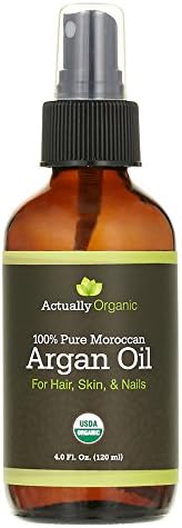 ActuallyOrganic Argan Oil Hair Face Skin Nails Beard-NOT SYNTHETIC-NO BAD SMELL- 100% Pure USDA Organic-Lab Tested for Purity-Silky Smooth Hair-Softer Skin-Anti Aging-Cold Pressed Unrefined Virgin