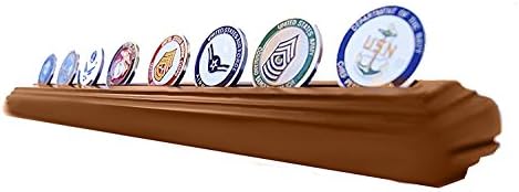 DECOMIL - Military Collectible Challenge Coin Holder, Solid Walnut, Large, 1 Rows