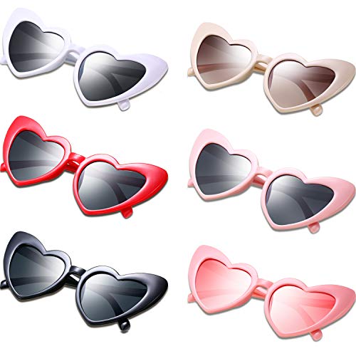 Vintage Heart Sunglasses - 6 Pairs Heart Shaped Sunglasses Vintage