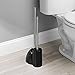 mDesign Toilet Bowl Brush and Plunger Set for Bathroom Storage - Black/Brushed Stainless Steel