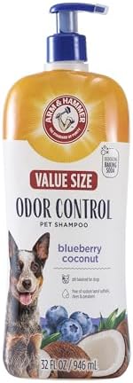 Arm & Hammer for Pets Odor Control Shampoo for Dogs, Blueberry Coconut, Odor Eliminating Dog Shampoo, Dog Deodorizer, 32 Fl Oz