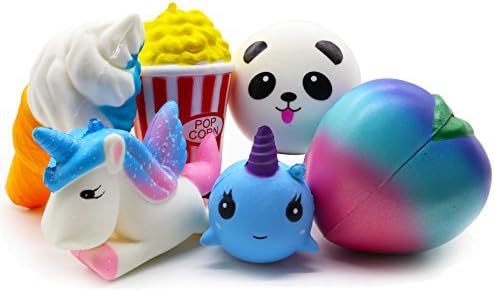Jumbo Slow Rising Squishies Stress Relief Soft Toy Peach Unicorn Popcorn Panda Narwhal Ice Cream Squeeze Toys