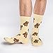 Good Luck Sock Men's Bear Crew Socks - Yellow, Adult Shoe Size 7-12