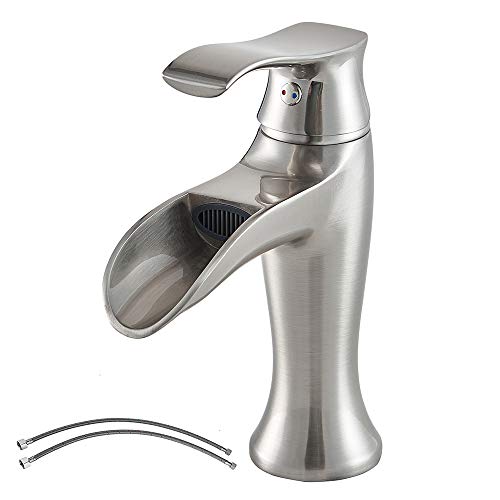 Ufaucet Commercial Modern Brushed Nickel Single Handle Waterfall
