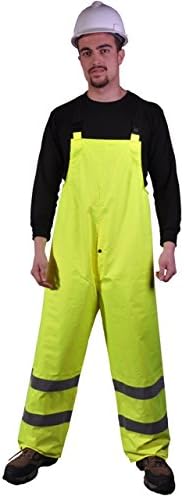 GSS SAFETY 6807-S/M Class E Standard BIB Rain Pants, Small/Medium, Lime