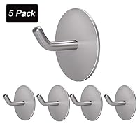 3M Hooks Heavy Duty, Self Adhesive Hooks, Meirenda Removable Bathroom Towel Sticky Adhesive Wall Hooks Hanging Hooks for Office Home Robe Kitchen Keys Bags 5pack