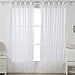 Deconovo White Sheer Curtains 84 Inch Length Grommet Voile Drape Curtains for Living Room 2 Panels 52x84 Inch