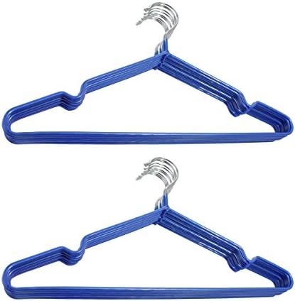 JustNile Practical Stainless Steel Anti-Slip Clothes /Coat Hanger with notches, Set of 20 Color May Vary
