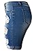 Dokotoo Womens Casual Denim Destroyed Bermuda Shorts Jeans X-Large Blue