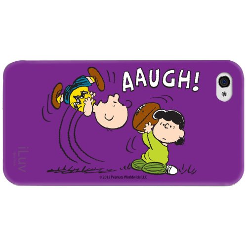 iLuv iCP751CPUR Peanuts Character Case for iPhone 4/4S (Charlie Brown/Lucy) - 1 Pack - Retail Packaging - Purple
